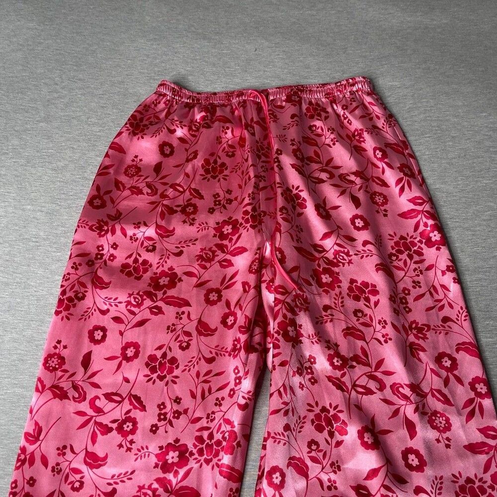 Natori Cruz Women’s Pink & Red Floral Print Satin PJ Pants - Picture 6 of 11